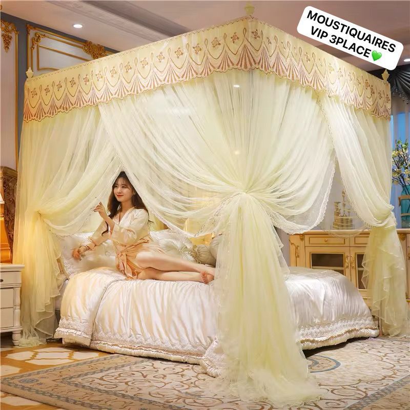 23.000f Moustiquaire chambre de princesse, rideaux de lit à poteaux, décoration de chambre double 120 x 200 cm/47 x 79  781963244