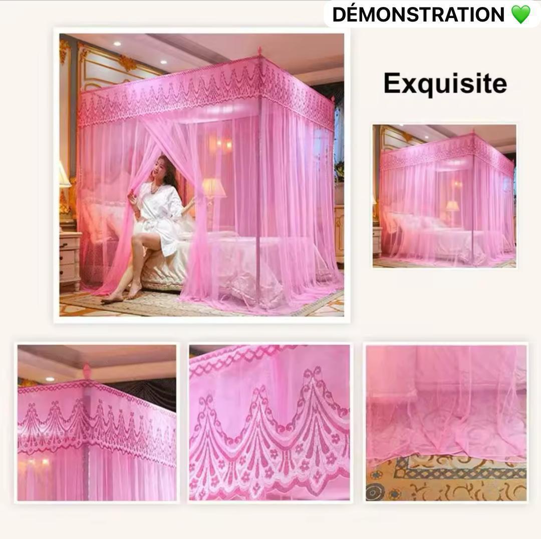 23.000f Moustiquaire chambre de princesse, rideaux de lit à poteaux, décoration de chambre double 120 x 200 cm/47 x 79  781963244