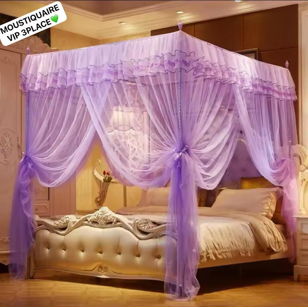 23.000f Moustiquaire chambre de princesse, rideaux de lit à poteaux, décoration de chambre double 120 x 200 cm/47 x 79  781963244