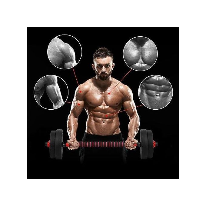 50.000F Haltères 30kg, Kit d'Haltères Musculation Réglable pour Entraînement Musculaire Haltérophilie, Haltères avec Barre d'extension 781963244