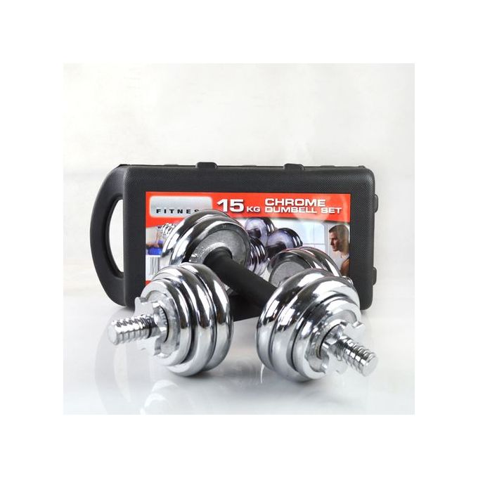 35.000F York Fitness Jeu d'halteres chromées de 15 kg - Poids pour Exercices Entraînement de Musculation 781963244