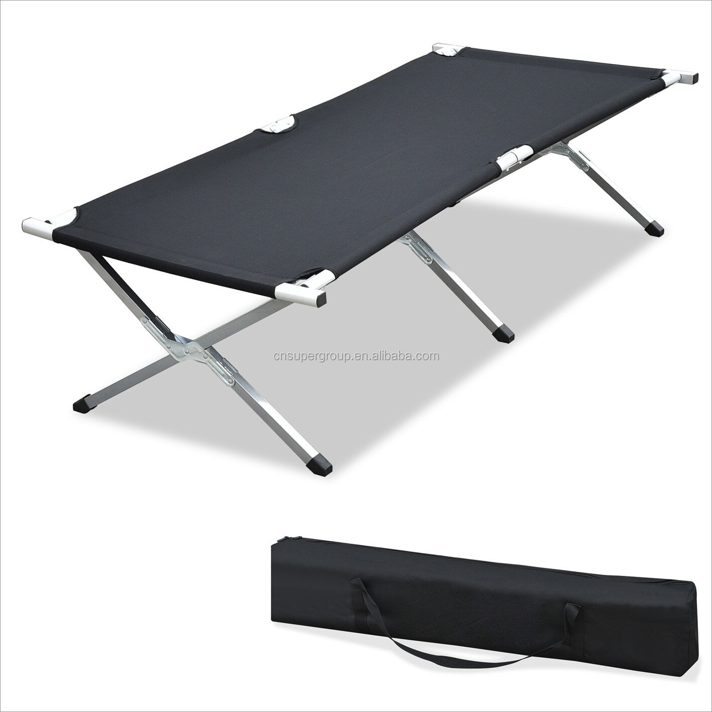 24.000F Lit de camp pliable en aluminium - 190x65x42cm 781963244