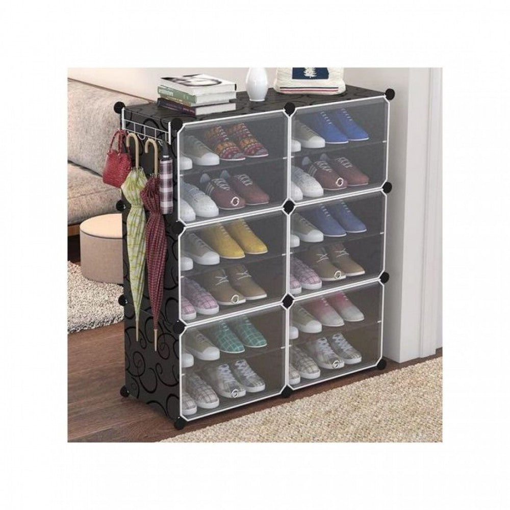 Armoire Etagère à Chaussures Modulable - DIY 6 Cubes divisés en 2 - Blanc 781963244