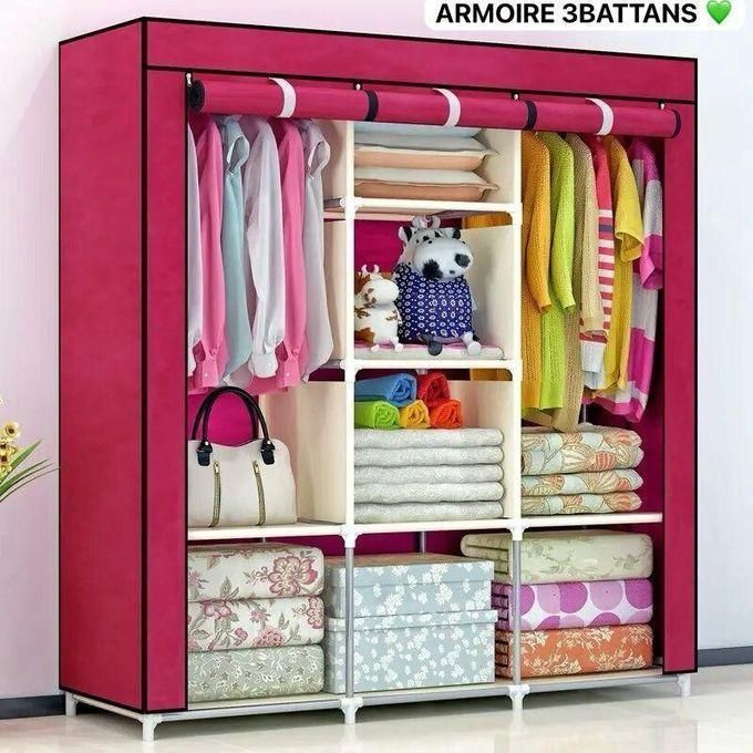 18.000F Armoire en Tissu 3 Battants 781963244