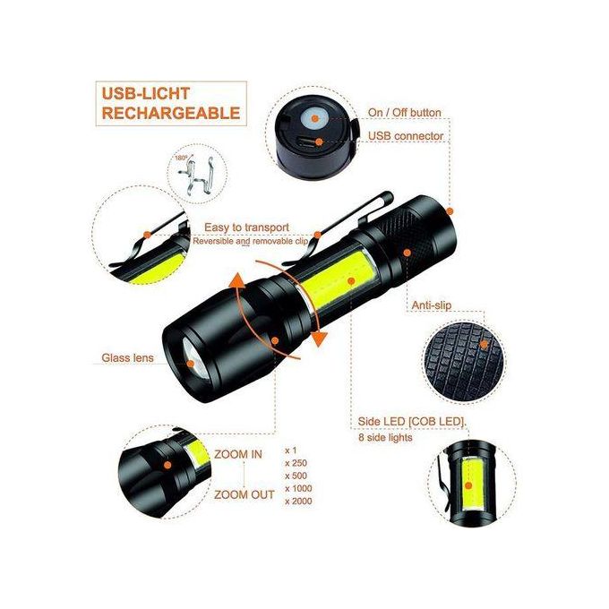 Mini Torche Rechargeable - Noir 781963244