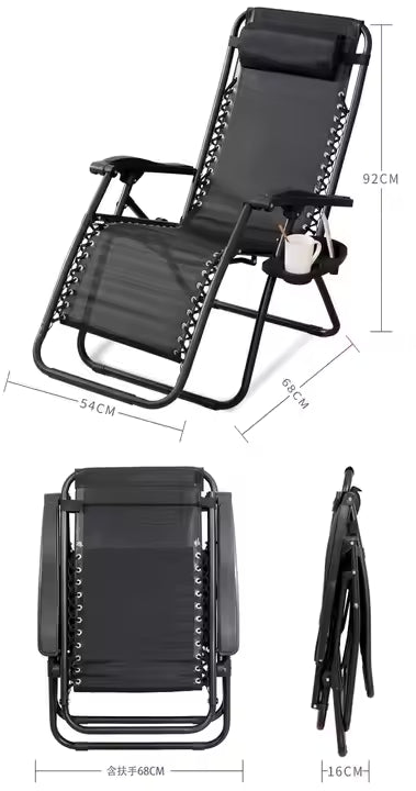 35.000f  Chaise de plage pliante portable en métal pour extérieur, pliable, à gravité zéro, inclinable, idéale pour dormir ou se prélasser  781963244