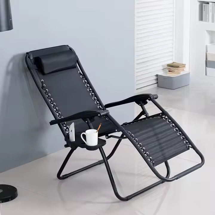 35.000f  Chaise de plage pliante portable en métal pour extérieur, pliable, à gravité zéro, inclinable, idéale pour dormir ou se prélasser  781963244